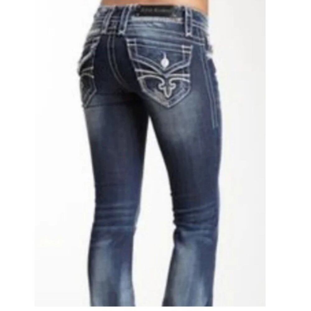 NWOT Rock Revival Women's Dark Wash Stephanie Boot Cut Jeans Size 27